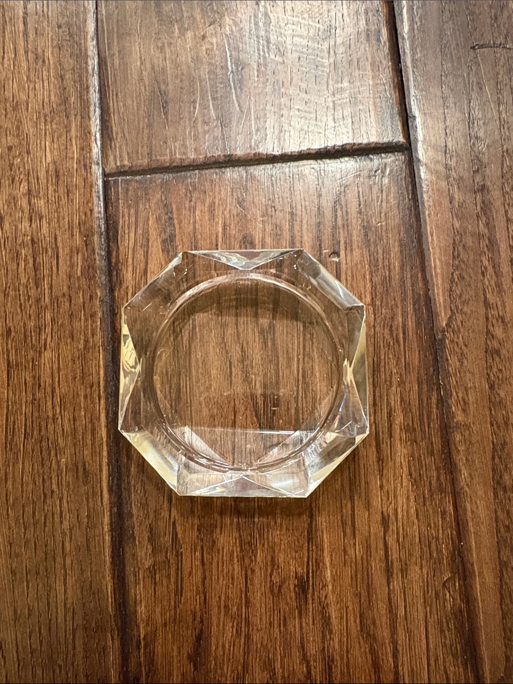 Restoration Hardware Clear Faceted Glass Candle Holder